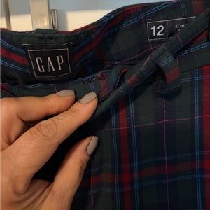 Womens Gap Plaid Slim Ankle High Rise pants, size 12